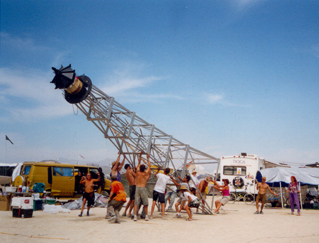 Lighthouse Camp's Lighthouse, Burning Man 2002 photo