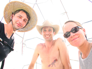 Roy, Marc and Kim, Burning Man 2002 photo