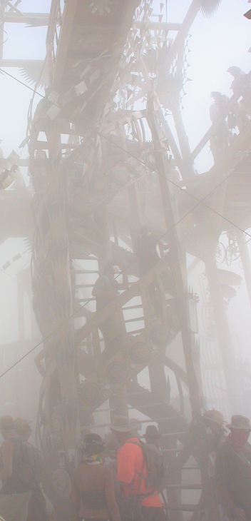 Temple in Dust Storm, Burning Man photo