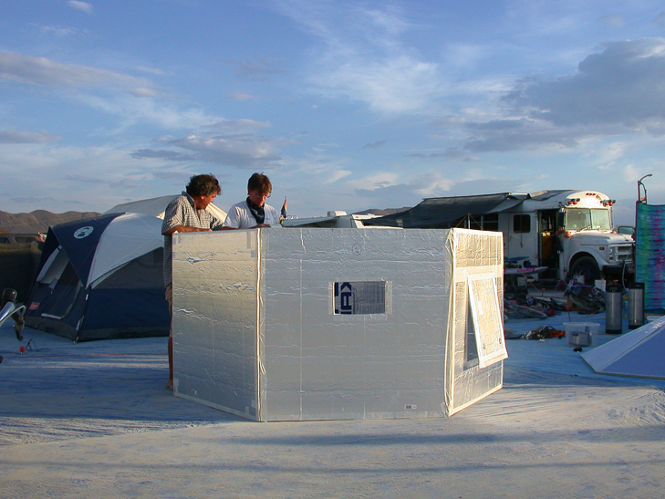 Building the Hexayurt, Burning Man photo