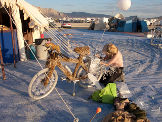 Erica and Her Leopard Bike, Ganesh Camp photo