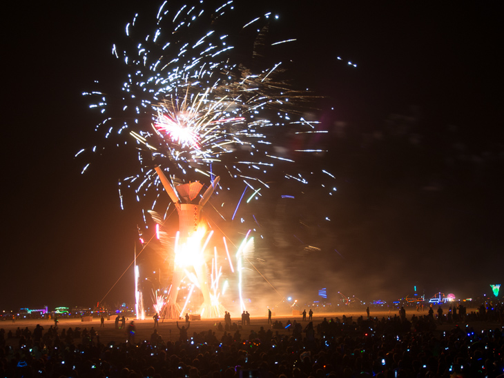 Fireworks at the Burn, Burning Man photo