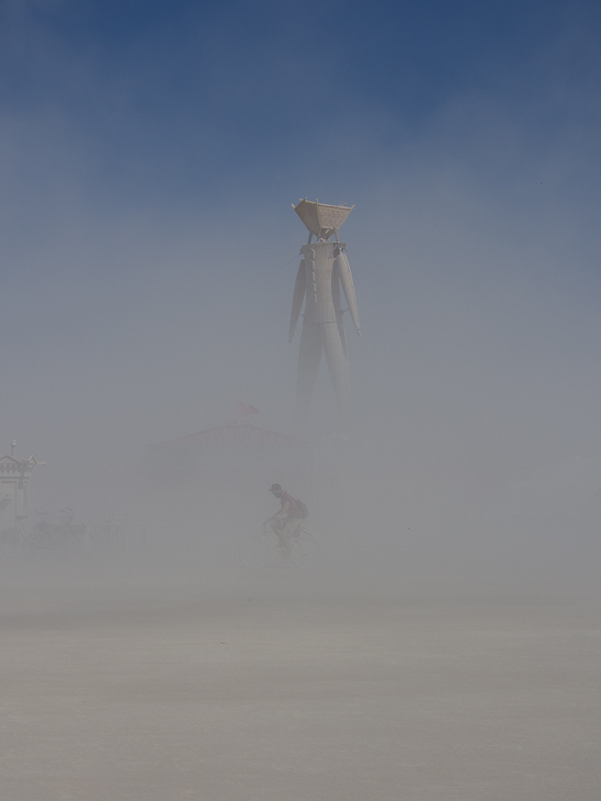 Dust Storm at the Man, Burning Man photo