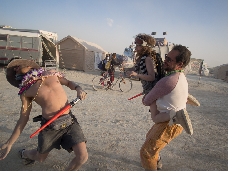 Lightsaber Duel, Burning Man photo