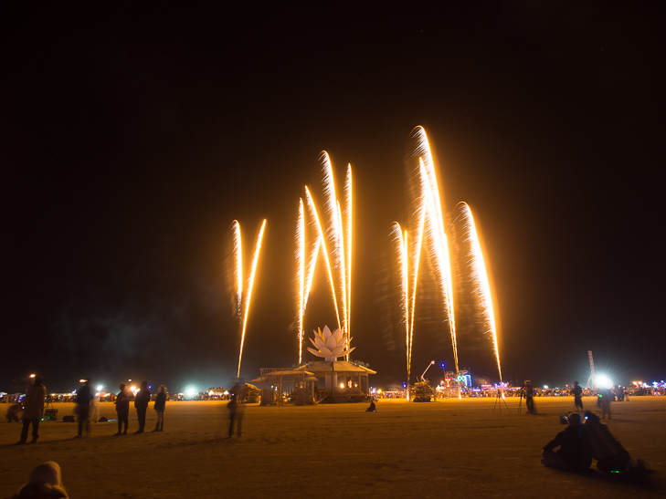 Fireworks at the Mazu temple, Burning Man photo