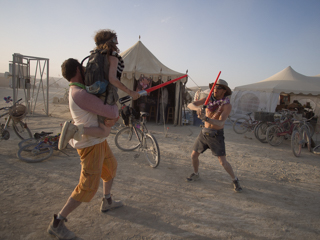 Lightsaber Duel, Burning Man photo