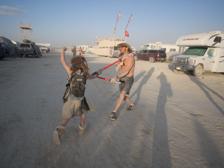 Lightsaber Duel, Burning Man photo