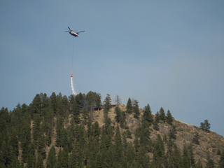 Chinook Helicopter over Goat Creek, Goat Creek Fire photo