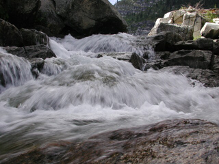 Outlet of Upper Lake, Trinity Alps photo