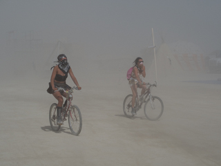 Bikers in a Dust Storm, Burning Man photo