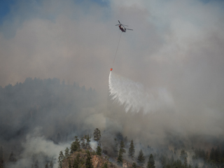 Helicopter Bucket Drop, Goat Creek Fire photo
