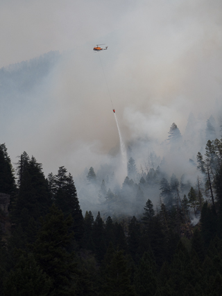 Helicopter Over Babcock Creek, Goat Creek Fire photo